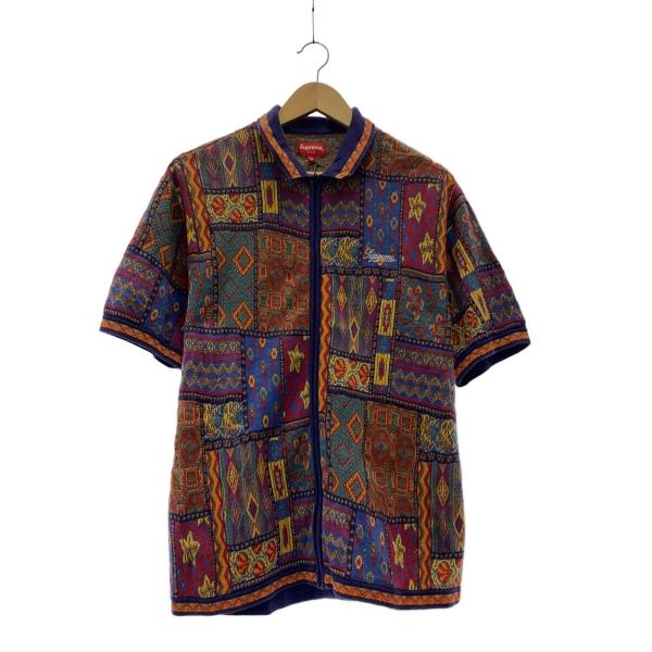 Supreme パッチワークニットポロ Supreme◇Patchwork Knit Zip Up Polo/ポロシャツ/M/コットン/マルチ