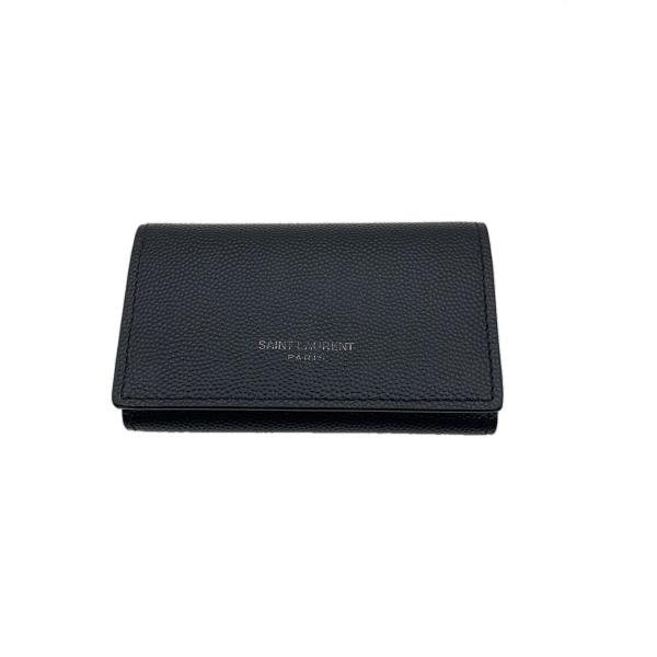 SAINT LAURENT◇キーケース/レザー/BLK/無地/メンズ/685557