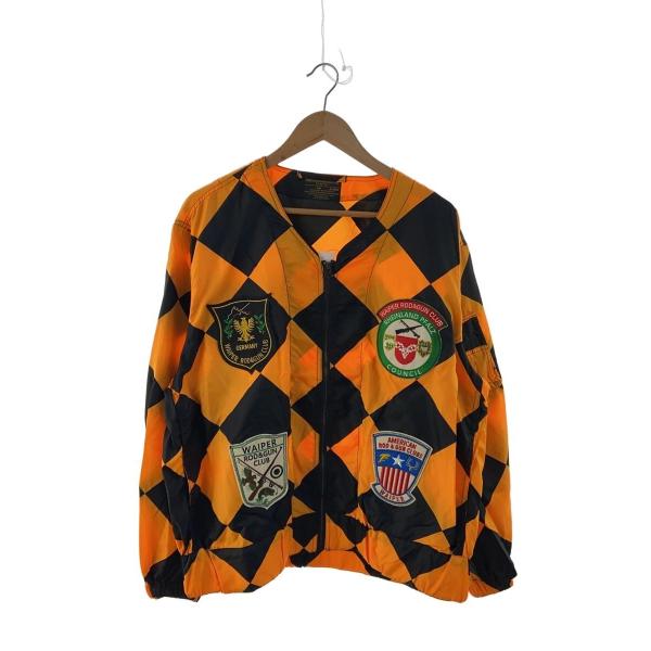 WAIPER◇G-1 LINECREWMAN JACKET/XL/ナイロン/ORN/チェック/WP1078