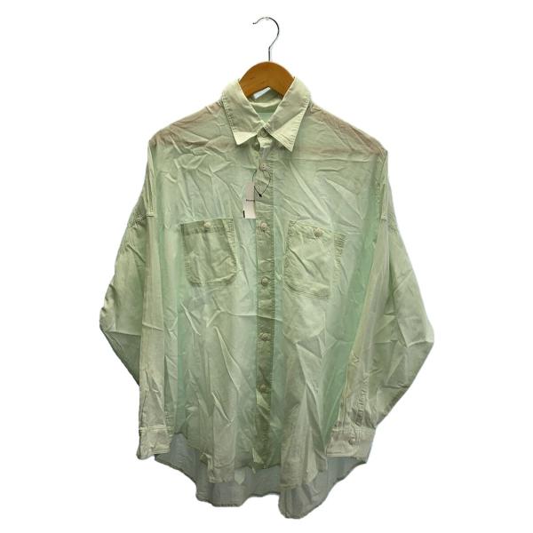 MARKAWARE◇長袖シャツ/1/コットン/GRN/A24A-18SHO1C : セカンド