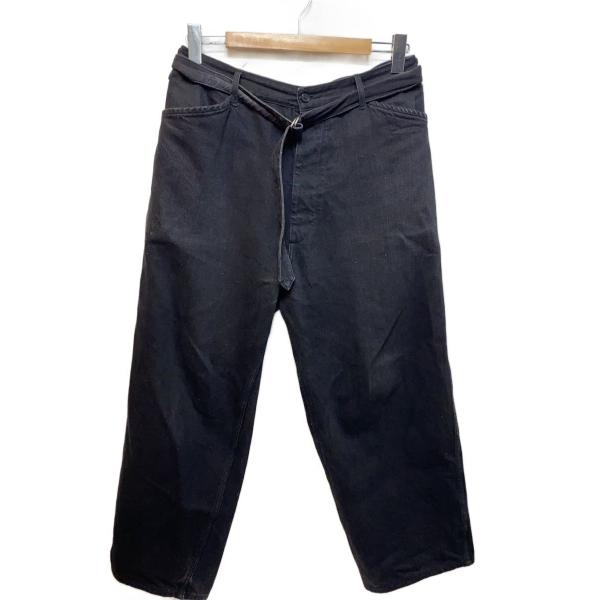 COMOLI◇24SS/DENIM BELTED PANTS/デニムベルヘテッドパン/3/ブラ/Z01