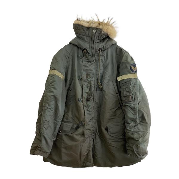 U.S.AIR FORCE◇ミリタリージャケット/L/ナイロン/GRN/無地 : セカンド