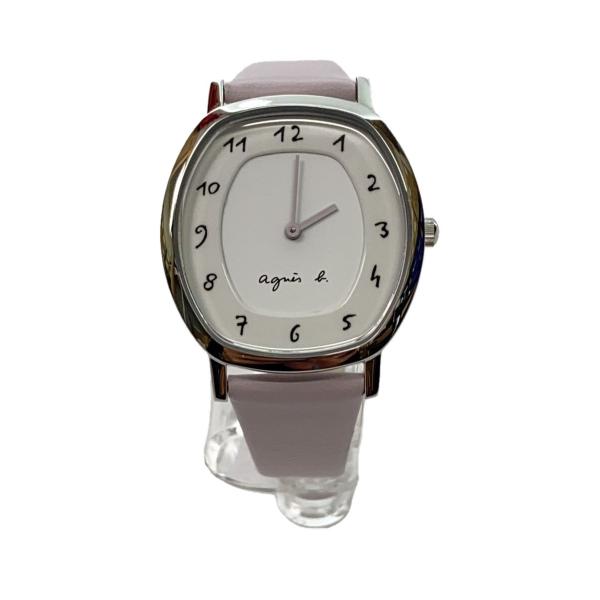 agnes b.◇クォーツ腕時計/アナログ/WHT/PNK/アニエスベー/ピンク