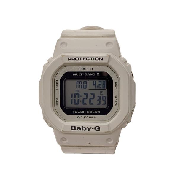 CASIO◇ソーラー腕時計_BABY-G/デジタル/ラバー/ブラック/ホワイト/BGD
