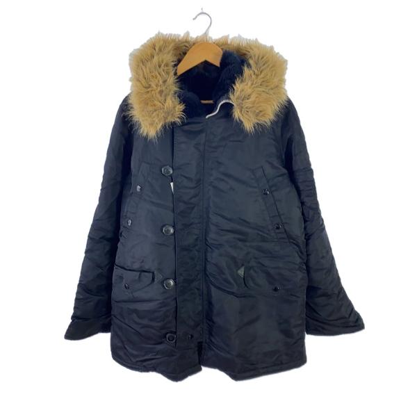 ALPHA INDUSTRIES INC N3B フライトジャケット ALPHA INDUSTRIES◇N-3B/フライトジャケット/L/ナイロン/BLK/無地