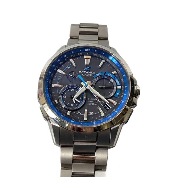 CASIO◇ソーラー腕時計・OCEANUS/アナログ/ステンレス/GRY/SLV