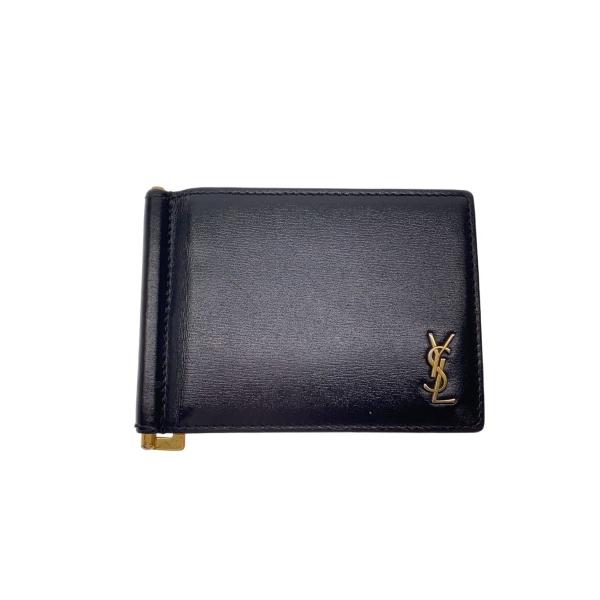 SAINT LAURENT◇2つ折り財布/レザー/BLK/メンズ/ALM607738 : セカンド