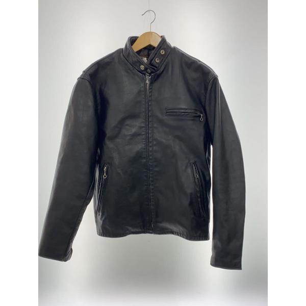 美品‼️schott641P 40インチシングルライダース Schott◇シングルライダースジャケット/40/レザー/BLK/641 : セカンド