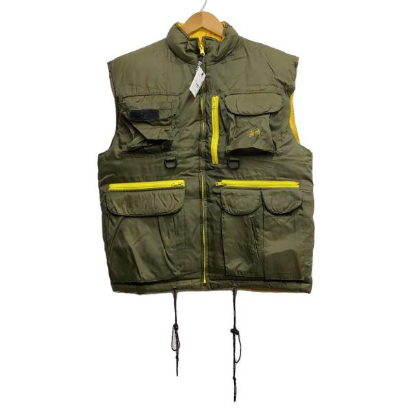 STUSSY◇00S/フィッシングダウンベスト/M/ナイロン/KHK : セカンド