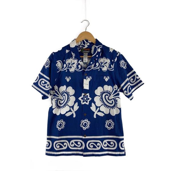 13年製　限定　ジェリーロペスモデル　パタゴニア　パタロハ　アロハシャツ　M patagonia◇pataloha/ジェリーロペス/半袖シャツ/XS/コットン/BLU