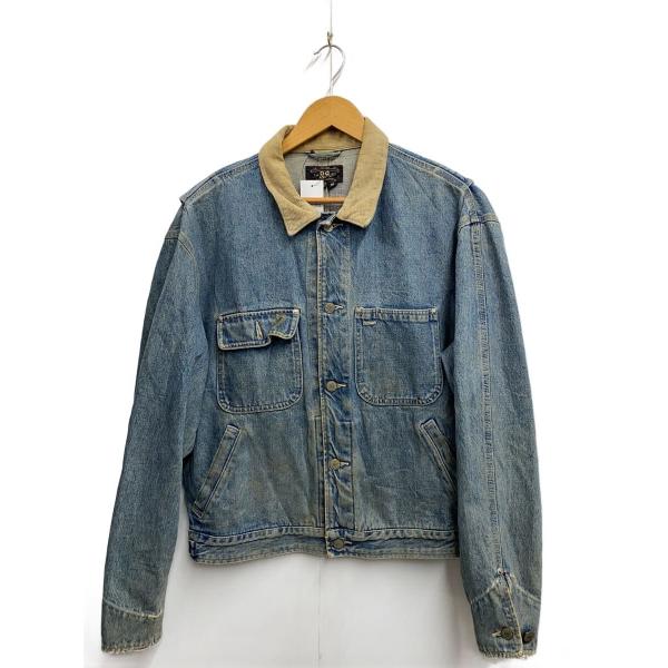 RRL カバーオール コーデュロイ襟 初期 三つ星 USA製 RRL◇90s/3つ星/USA製/襟コーデュロイ/Gジャン/M/コットン/BLU