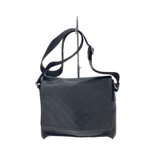 LOUIS VUITTON◇ディストリクトMM_ダミエ・アンフィニ_BLK/レザー/BLK