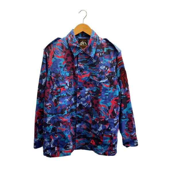 HYSTERIC GLAMOUR◇ジャケット/M/ポリエステル/BLU/総柄/02201AH07