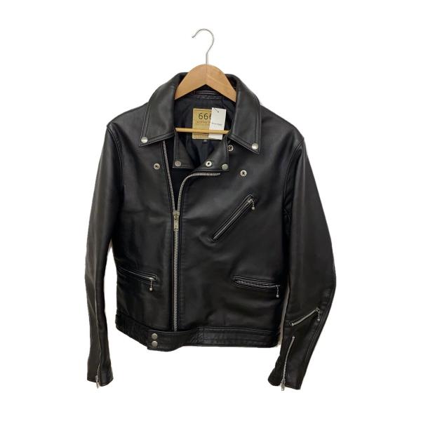 666 Leather Wear◇ダブルライダースジャケット/38/レザー/BLK