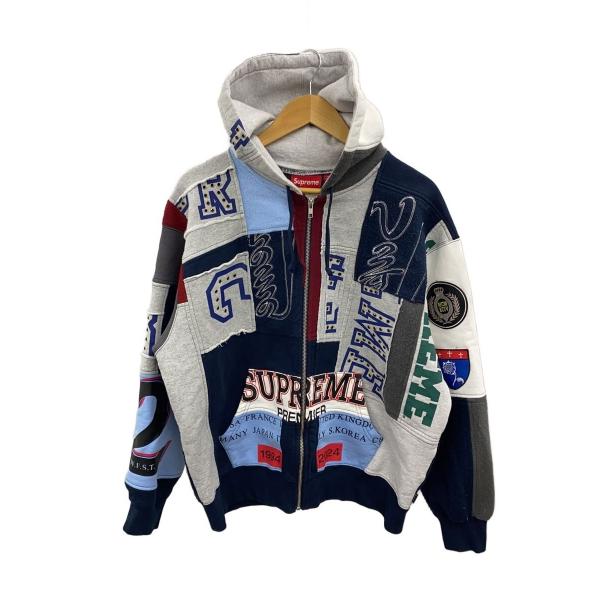 Supreme◇25SS/Patchwork Zip Up Hooded/ジップパーカー/M/コットン