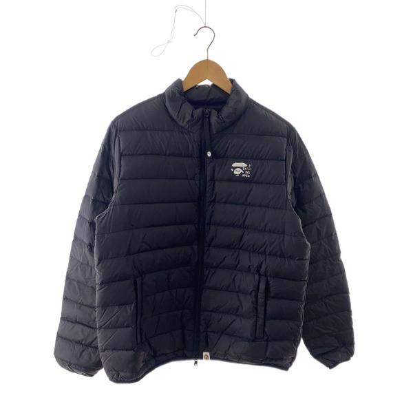 美品◎ダブルジップ◎A BATHING APE ライトダウンジャケット 薄手 A BATHING APE◇ライトダウンジャケット/L/ナイロン/BLK// : セカンド