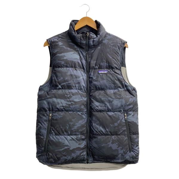 patagonia ダウンベスト 日本サイズM patagonia◇ダウンベスト/--/ポリエステル/BLK/カモフラ/27587