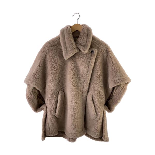 MAX MARA◇白タグ/テディベア/ケープ/コート/アルパカ/ベージュ