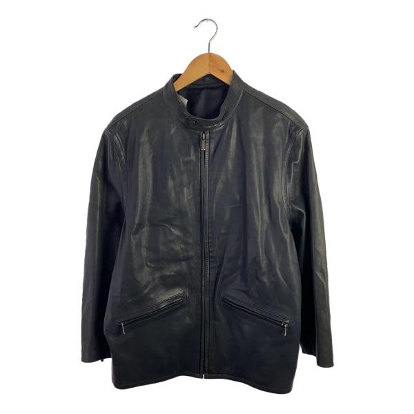 値下げ！ダンヒル　ライダース　ジャケット dunhill◇シングルライダースジャケット/M/レザー/NVY/ヤケ