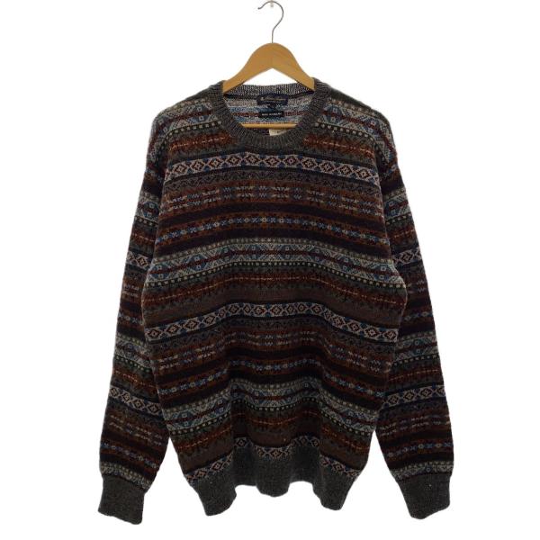 BROOKS BROTHERS◆ウールフェアアイルクルーネックセーター/Made in England/XL/ウール/マルチカラー/330001562//
