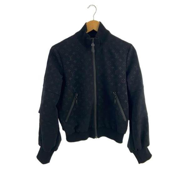 LOUIS VUITTON / 21AW/エンボスモノグラムジップアップブルゾジャケット/38/ナイロン/BLK/総柄/1A9EPZ LOUIS VUITTON◇21AW/エンボスモノグラムジップアップブルゾジャケット