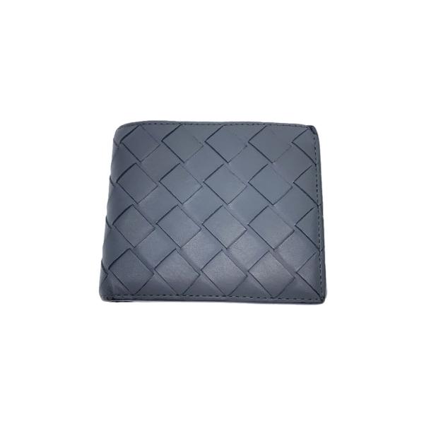 BOTTEGA VENETA◇2つ折り財布/レザー/GRY/メンズ : セカンドストリート