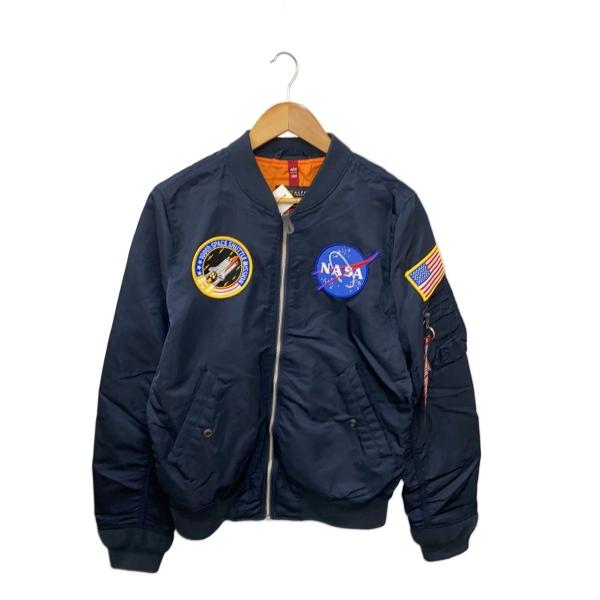 ALPHA INDUSTRIES◇ナイロンジャケット/MA-1/NASA/ワッペン/M/ナイロン
