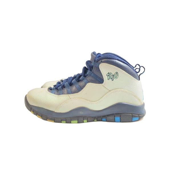 NIKE◆AIR JORDAN 10 RETRO/エアジョーダンレトロ/グレー/310805-019/26.5cm/GRY/