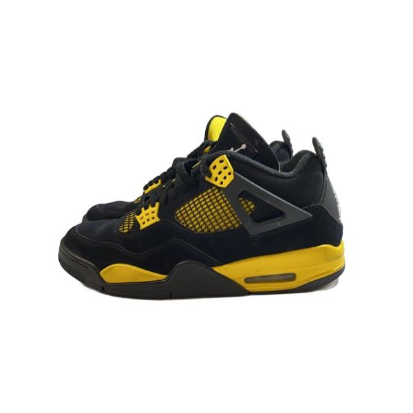 NIKE◆AIR JORDAN 4 RETRO THUNDER/ハイカットスニーカー/DH6927-017/28.5cm/BLK//