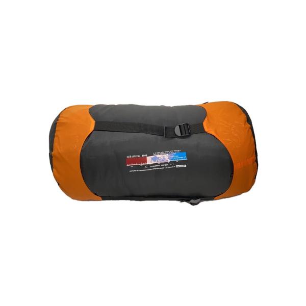 フード付きオレンジと黒の寝袋 シュラフ/ORN/TOOGE ice-snow1500/オレンジ/寝袋/スリーピング