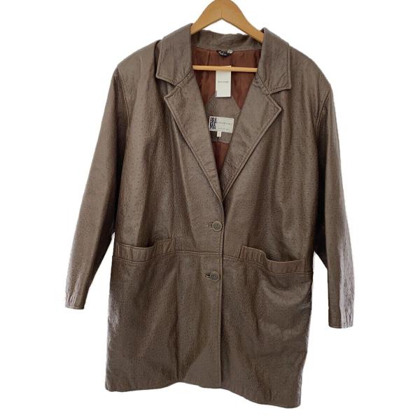 BRAMA/イタリア製/オーストリッチ型押し/レザージャケット・ブルゾン