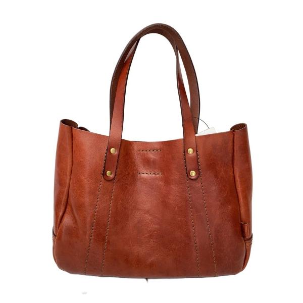 ⭐️SALE⭐ ヘンリベンデル トートバッグ　レザー　ストライプ　赤　タッセル HERZ◇トートバッグ/レザー/BRW// : セカンドストリートYahoo!店