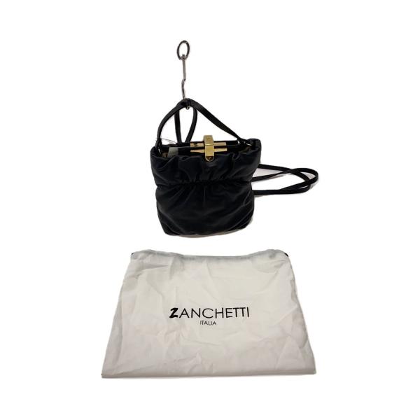 ZANCHETTI◇AMLETO PUFFY CROSSBODY/ショルダーバッグ/レザー/BLK 