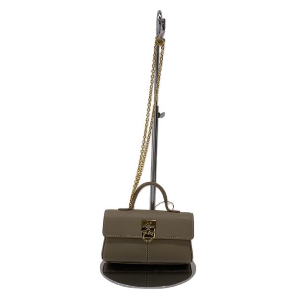 CAFUNE◇mini stance bag/ミニスタンスバッグ/レザー/BEG : セカンド