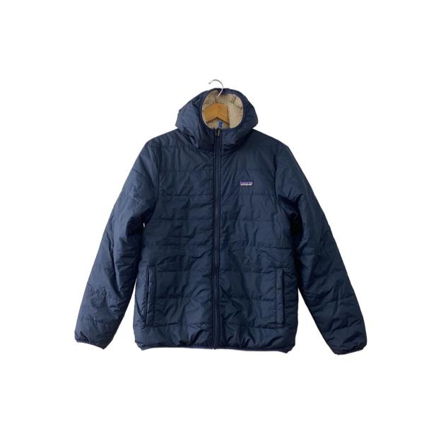 patagonia◇ボーイズリバーシブルフーデッドフリースジダウン