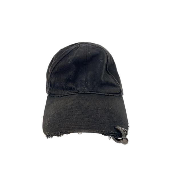 BALENCIAGA◇23SS/Heavy Piercing Cap/キャップ/L/コットン/BLK/メンズ