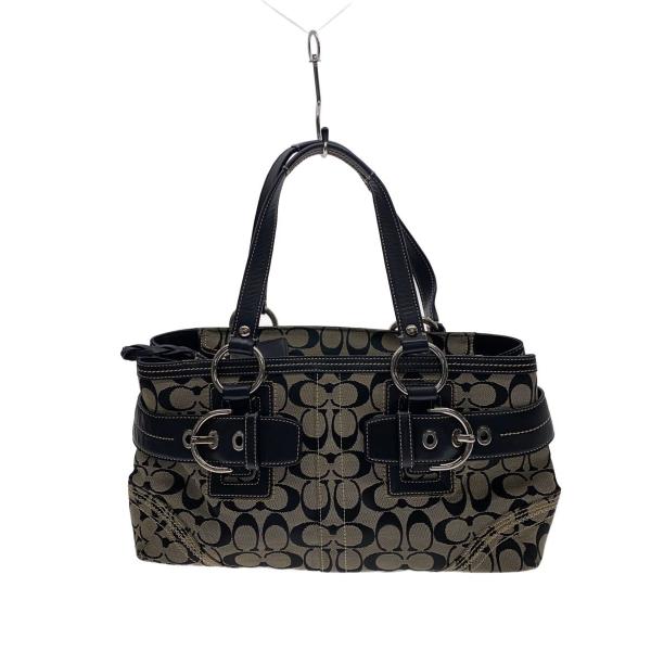 COACH◇ショルダーバッグ_シグネチャー_ソーホー_ブラックレザー