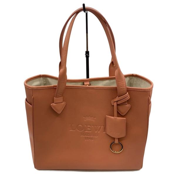 LOEWE◆トートバッグ/レザー/PNK/377.79.751/ヘリテージスモール//