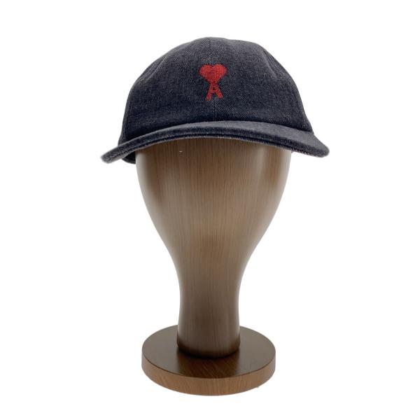 AMI PARIS◇ロゴ刺繍/キャップ/--/BLK/レディース : セカンド