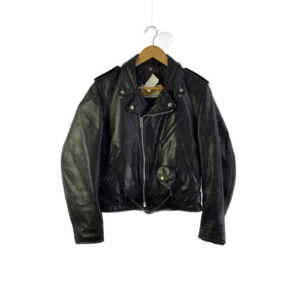 Schott ブラック ダブルライダース 38 Schott◇ダブルライダースジャケット/38/レザー/BLK : セカンド