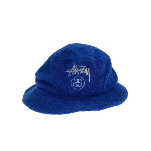 STUSSY◇バケットハット/L-XL/コットン/BLU/無地/メンズ/132670