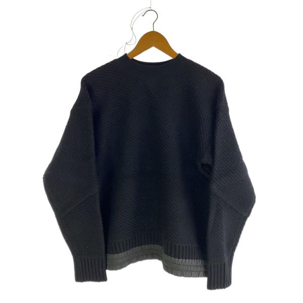 sacai◇ニット・セーター(厚手)/1/ウール/ブラック/21-02614M