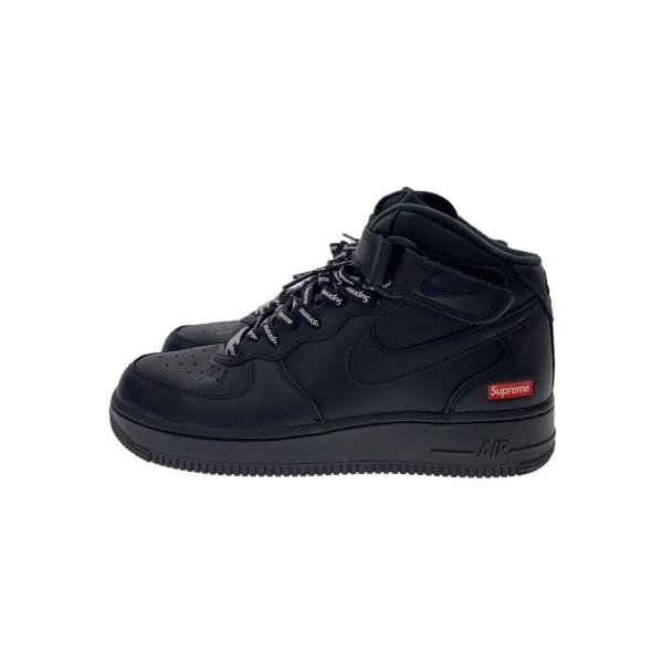 Supreme◇× Nike Air Force 1 Mid/ハイカットスニーカー/24.5cm/BLK