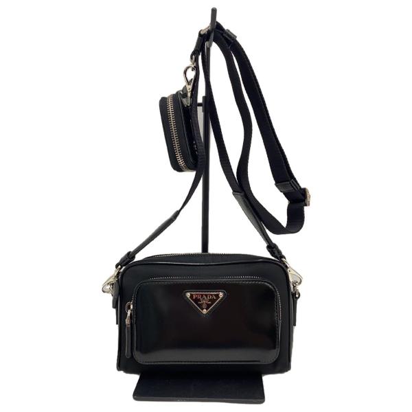 PRADA◇ショルダーバッグ/レザー/BLK/無地/2VH172 : セカンド
