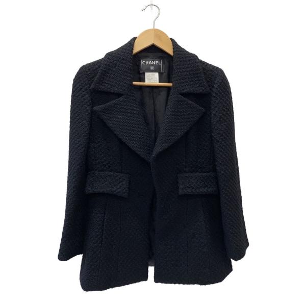 CHANEL◇オールド/ツィードジャケット/36/ウール/BLK/P18665V10526