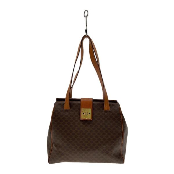 CELINE◇トートバッグ/マカダム柄/BRW/ヤブレ/スレ/MC98/1/角スレ有