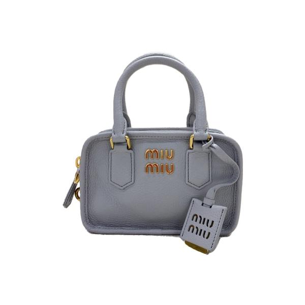 MIU MIU◇アルカディ/ショルダーバッグ/レザー/2WAY/BLU/2BB123 MIU MIU◇アルカディ/ショルダーバッグ/レザー/2WAY/BLU/2BB123