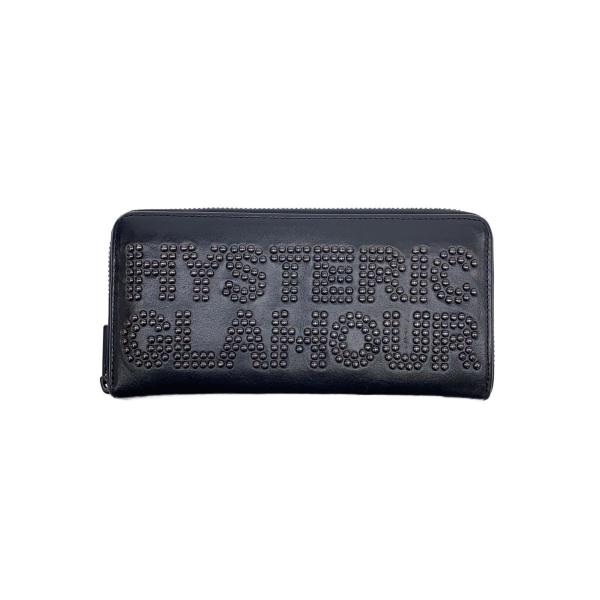 HYSTERIC GLAMOUR◇スタッズロゴ/長財布/レザー/BLK/メンズ