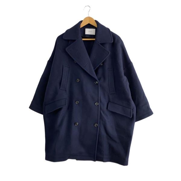 FRAMeWORK◇コート/36/ウール/NVY/23-020-220-7800-4-0/ロングPコート