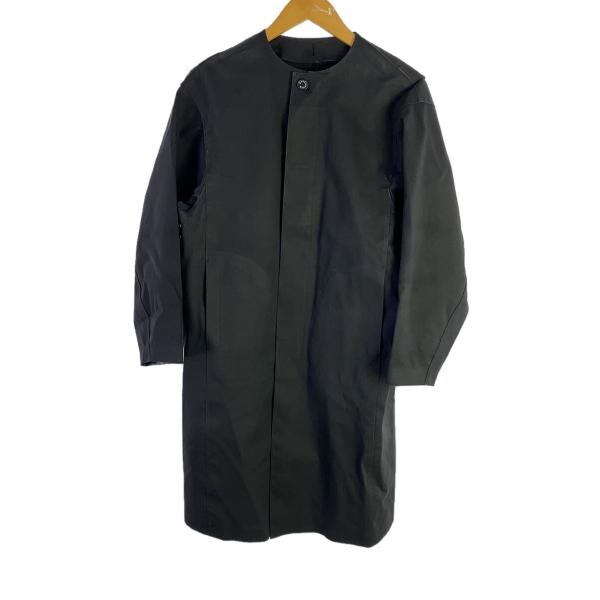 MACKINTOSH◇×HYKE/ノーカラコート/ゴム引き/1/コットン/BLK